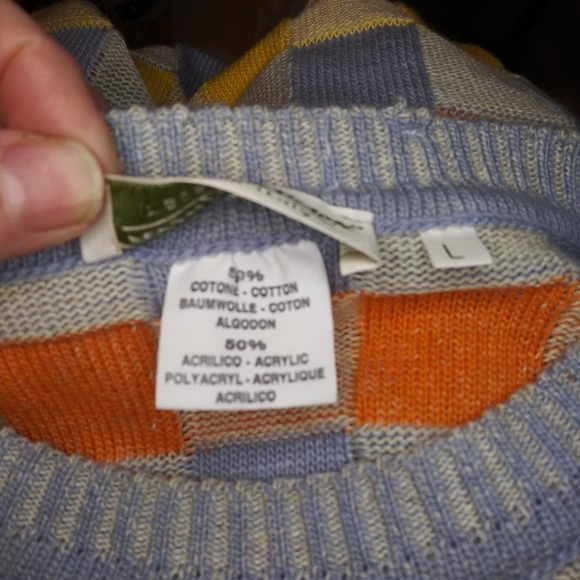 Vintage Norm Thompson 3D Textured Made In Italy Pastel Block Coogi Style Sweater - Picture 5 of 7